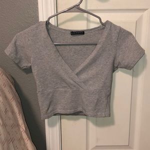 Short sleeve brandy crop top
